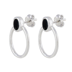 Black-Onyx-Middle-Eastern-Nora-Solitaire-Stud-Black-Silver-Earring