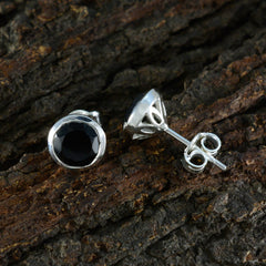 Black-Onyx-Japanese-Teresa-Solitaire-Stud-Black-92.5-Silver-Earring