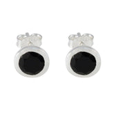 Black-Onyx-Japanese-Teresa-Solitaire-Stud-Black-92.5-Silver-Earring