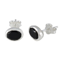 Black-Onyx-Korean-Haruka-Solitaire-Stud-Black-925-Sterling-Silver-Earring