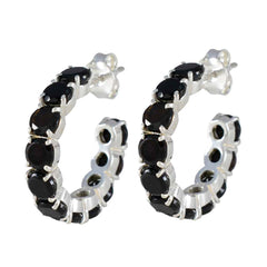 Black-Onyx-French-Fernanda-multiple-Stud-Black-Silver-Earring