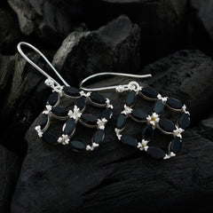 Black-Onyx-Italian-Dayana-multiple-Dangle-Black-Silver-Earring