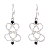 Black-Onyx-Korean-Eun-ji-multiple-Dangle-Black-925-Sterling-Silver-Earring