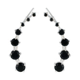 Black-Onyx-Japanese-Naomi-multiple-EarCuff-Black-925-Sterling-Silver-Earring