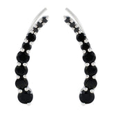 Black-Onyx-African-Yuki-multiple-EarCuff-Black-Silver-Earring