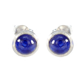 Blue-Sapphire-CZ-American-Riley-Solitaire-Stud-Blue-Sterling-Silver-Earring