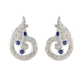 Blue-Sapphire-CZ-Spanish-Hazel-multiple-Stud-Blue-92.5-Silver-Earring