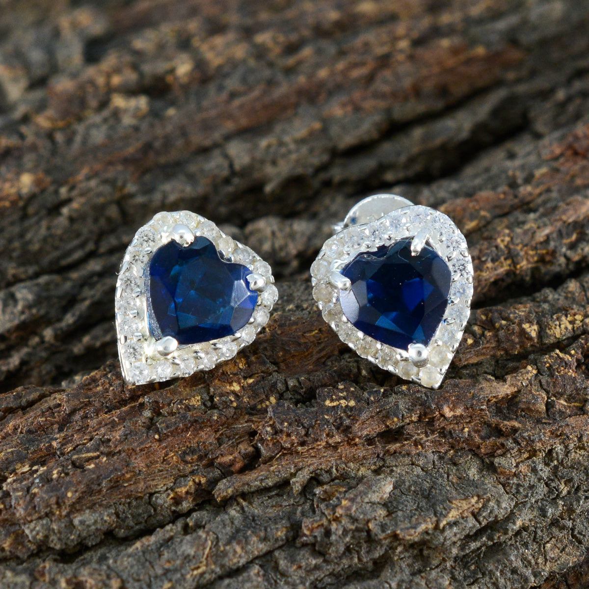 Blue-Sapphire-CZ-Australian-Pilar-multiple-Stud-Blue-925-Silver-Earring