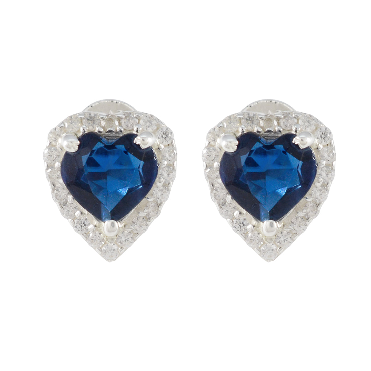 Blue-Sapphire-CZ-Australian-Pilar-multiple-Stud-Blue-925-Silver-Earring