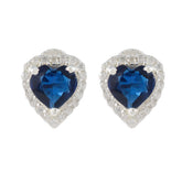 Blue-Sapphire-CZ-Australian-Pilar-multiple-Stud-Blue-925-Silver-Earring