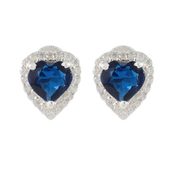 Blue-Sapphire-CZ-Australian-Pilar-multiple-Stud-Blue-925-Silver-Earring