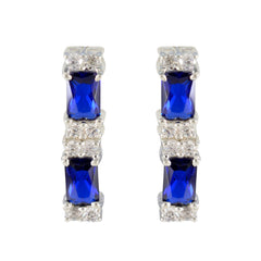Blue-Sapphire-CZ-American-Aiko-multiple-Stud-Blue-925-Silver-Earring