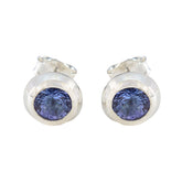 Blue-Sapphire-CZ-American-Amanda-Solitaire-Stud-Blue-925-Sterling-Silver-Earring