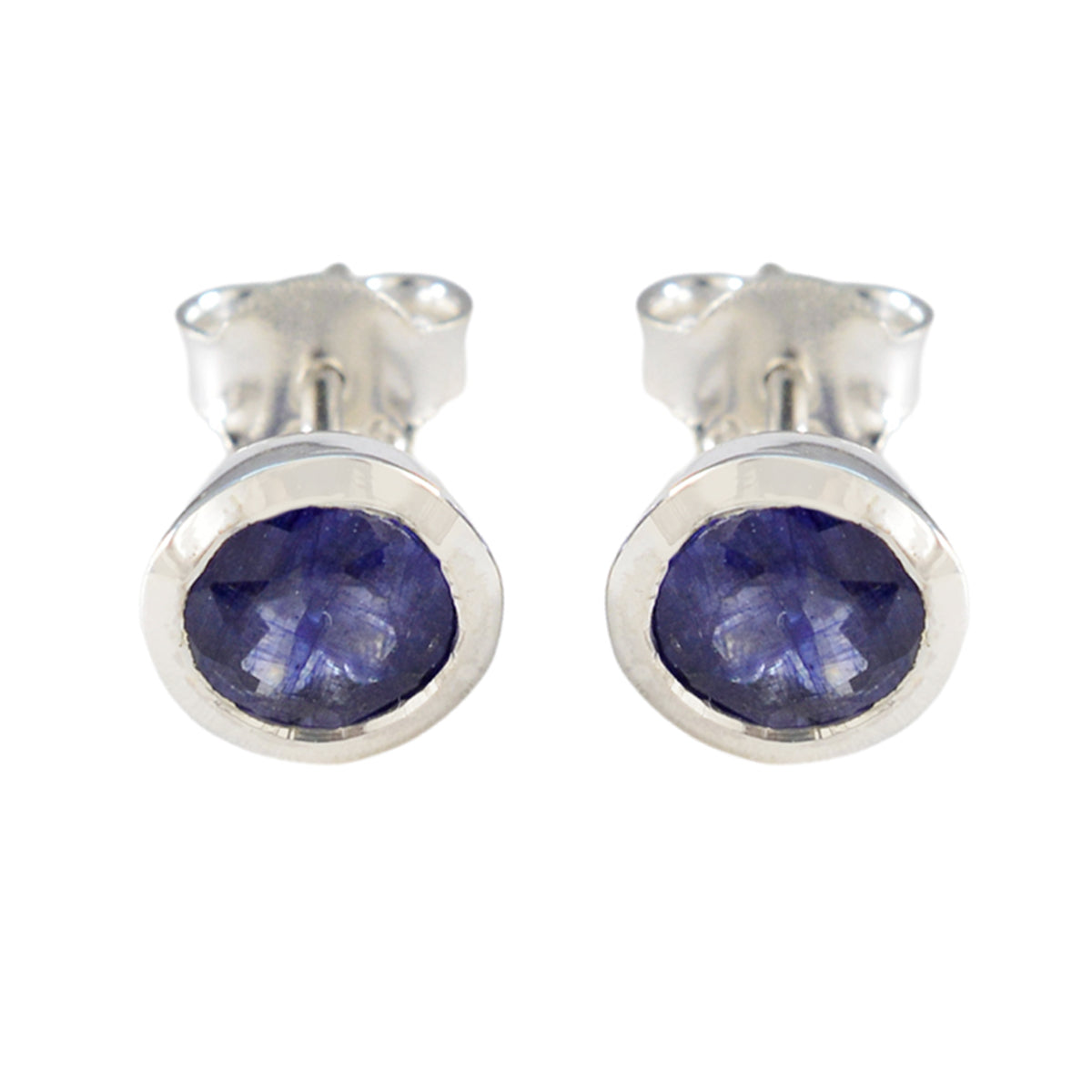 Blue-Sapphire-CZ-American-Fernanda-Solitaire-Stud-Blue-Silver-Earring