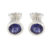 Blue-Sapphire-CZ-American-Fernanda-Solitaire-Stud-Blue-Silver-Earring