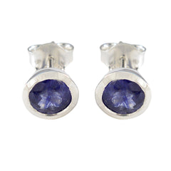 Blue-Sapphire-CZ-American-Fernanda-Solitaire-Stud-Blue-Silver-Earring