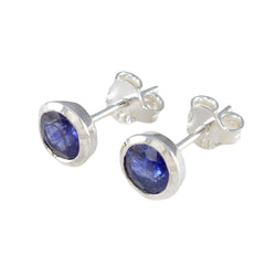Blue-Sapphire-CZ-American-Fernanda-Solitaire-Stud-Blue-Silver-Earring