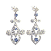 Blue-topaz-Indian-Liyana-multiple-Stud-Blue-Silver-Earring