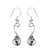 Blue-Topaz-Japanese-Bianca-multiple-Dangle-Blue-Silver-Earring