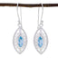Blue-topaz-Moroccan-Hazel-Solitaire-Dangle-Blue-Sterling-Silver-Earring