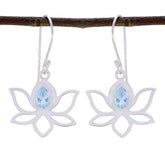 Blue-topaz-German-Mei-Solitaire-Dangle-Blue-Silver-Earring