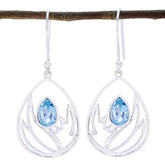 Blue-Topaz-Turkish-Joaquina-Solitaire-Dangle-Blue-925-Sterling-Silver-Earring