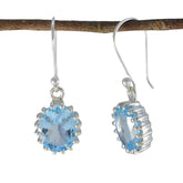 Blue-Topaz-Mexican-Laura-Solitaire-Dangle-Blue-925-Sterling-Silver-Earring