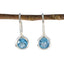Blue-Topaz-American-María-Solitaire-Dangle-Blue-925-Silver-Earring
