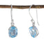 Blue-Topaz-African-Mariana-Solitaire-Dangle-Blue-925-Silver-Earring