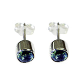 Blue-Topaz-Moroccan-Milagros-Solitaire-Stud-Blue-92.5-Silver-Earring
