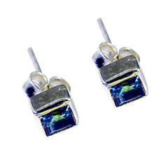 Blue-Topaz-Japanese-Patricia-Solitaire-Stud-Blue-925-Sterling-Silver-Earring