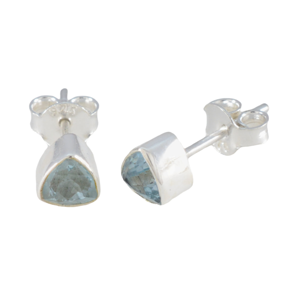 Blue-Topaz-Italian-Pilar-Solitaire-Stud-Blue-92.5-Silver-Earring