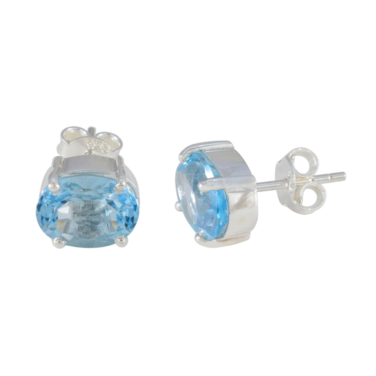 Blue-topaz-Japanese-Yuki-Solitaire-Stud-Blue-925-Sterling-Silver-Earring