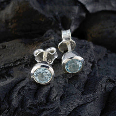 Blue-Topaz-Japanese-Chloe-Solitaire-Stud-Blue-Silver-Earring