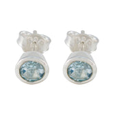 Blue-Topaz-Japanese-Chloe-Solitaire-Stud-Blue-Silver-Earring