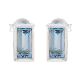 Blue-Topaz-Korean-Giulia-Solitaire-Stud-Blue-925-Silver-Earring