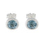 Blue-Topaz-Turkish-Tereza-Solitaire-Stud-Blue-925-Sterling-Silver-Earring