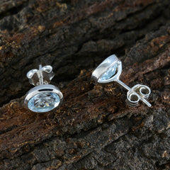 Blue-Topaz-Japanese-Hina-Solitaire-Stud-Blue-Silver-Earring