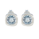 Blue-Topaz-Indian-Kristine-Solitaire-Stud-Blue-92.5-Silver-Earring