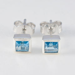 Blue-Topaz-French-Ivana-Solitaire-Stud-Blue-925-Silver-Earring