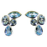 Blue-topaz-German-Fernanda-multiple-Stud-Blue-925-Silver-Earring