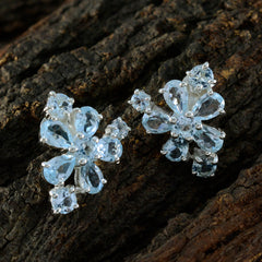 Blue-Topaz-German-Genesis-multiple-Stud-Blue-92.5-Silver-Earring