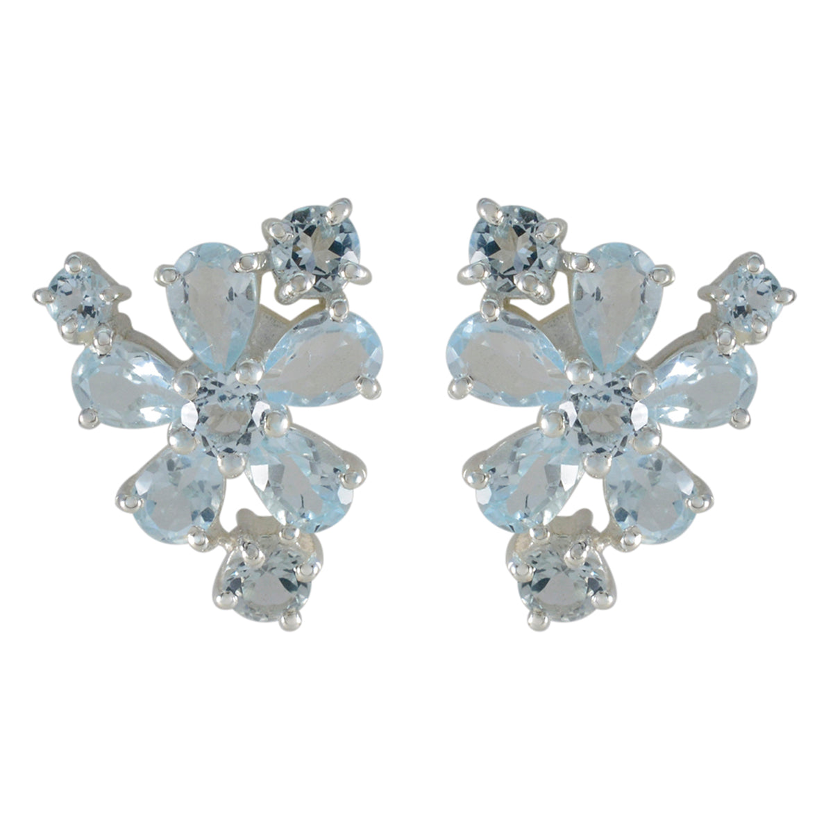 Blue-Topaz-German-Genesis-multiple-Stud-Blue-92.5-Silver-Earring