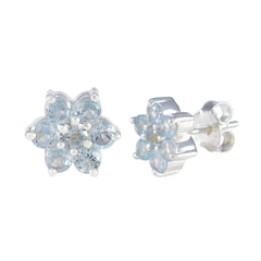 Blue-Topaz-Korean-Nova-multiple-Stud-Blue-92.5-Silver-Earring
