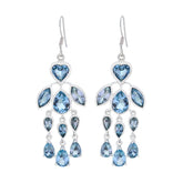 Blue-topaz-African-Lily-multiple-Dangle-Blue-925-Sterling-Silver-Earring
