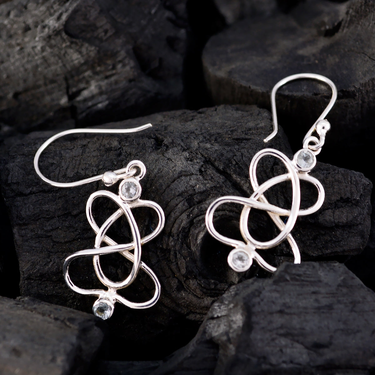 Blue-Topaz-Moroccan-Abigail-multiple-Dangle-Blue-Silver-Earring