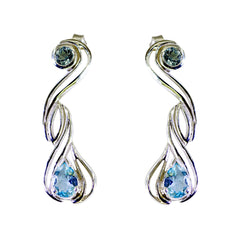 Blue-topaz-Moroccan-Grace-multiple-Stud-Blue-92.5-Silver-Earring