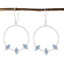 Blue-Topaz-Egyptian-Lili-Trilogy-Dangle-Blue-925-Silver-Earring