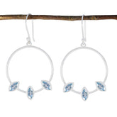 Blue-Topaz-Egyptian-Lili-Trilogy-Dangle-Blue-925-Silver-Earring