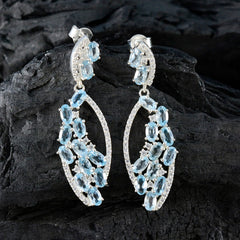 Blue-Topaz-American-Amanda-multiple-Stud-Blue-925-Silver-Earring